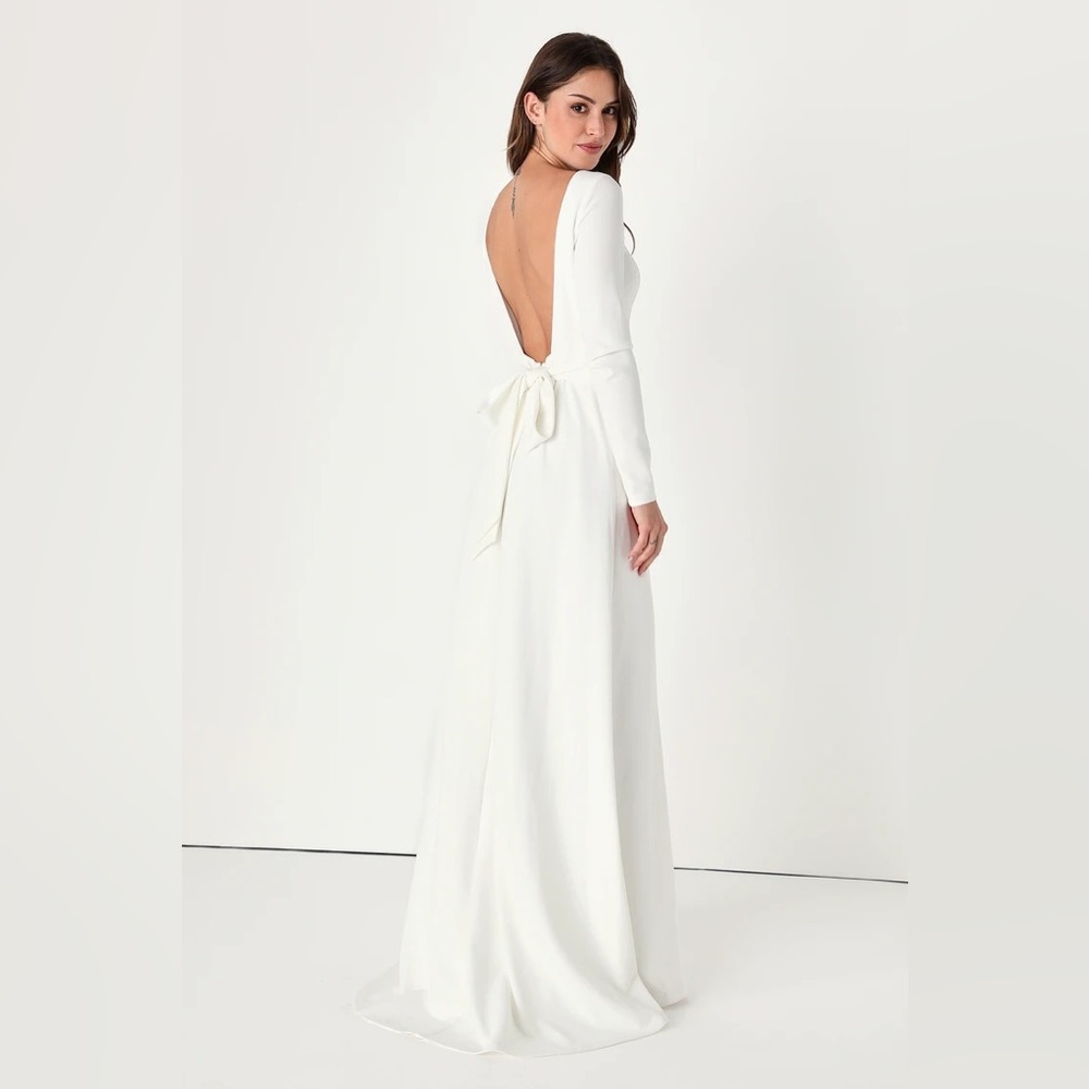 Lulus Long Sleeve Wedding/Elopement Dress